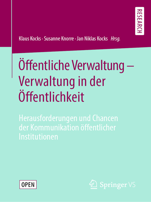 Title details for Öffentliche Verwaltung – Verwaltung in der Öffentlichkeit by Klaus Kocks - Available